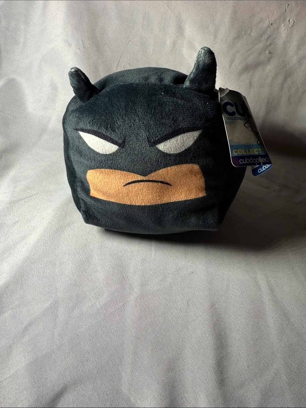 Plush Black Batman-Themed Soft Cube